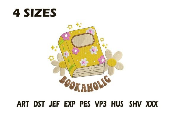 Bookaholic Embroidery Design: A Whimsical Touch