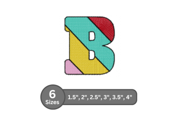 Candy Stripe Alphabet -B: A Charming Embroidery Font