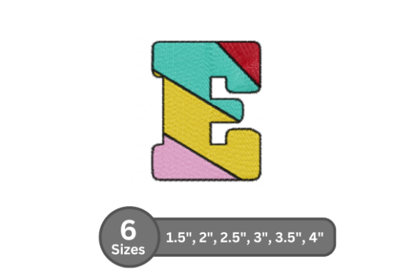 Candy Stripe Alphabet - E: A Charming Embroidery Font