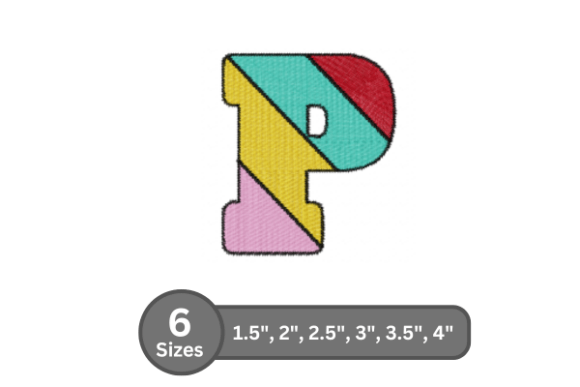 Candy Stripe Alphabet - P: A Premium Embroidery Choice