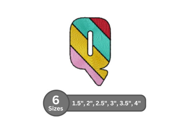 Candy Stripe Alphabet - Q: A Sweet Embroidery Touch