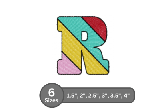 Candy Stripe Alphabet - R: A Charming Embroidery Font