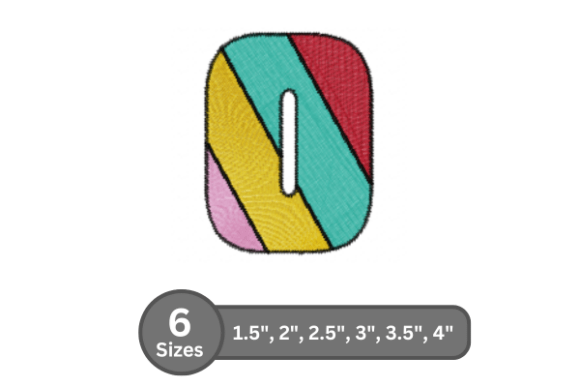 Candy Stripe Number -0: A Charming Embroidery Font