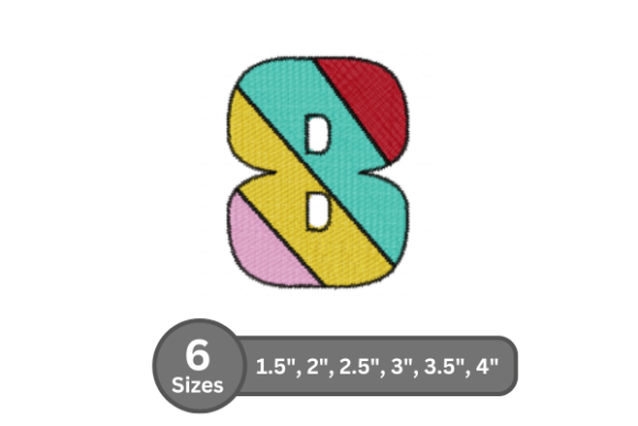 Candy Stripe Number - 8: A Festive Embroidery Choice