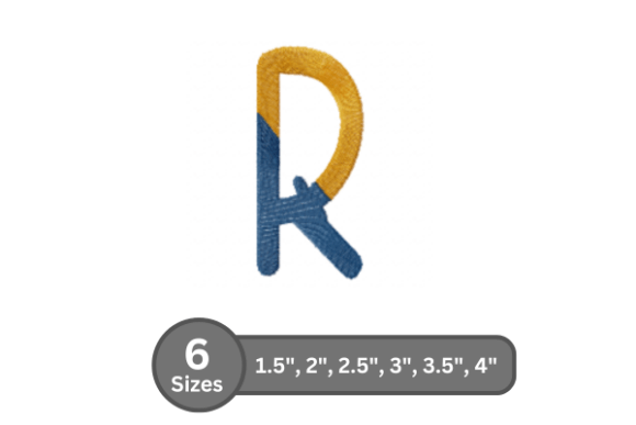 Chalk Split Alphabet -R: A Stylish Embroidery Font