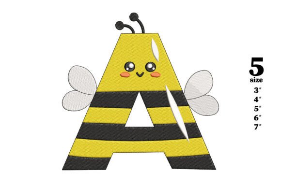 Charming Bee in the Shape of the Letter a