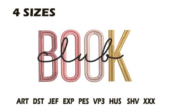 Charming Book Club Embroidery Design