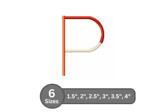 Color Bar Alphabet -P: A Stylish Embroidery Design