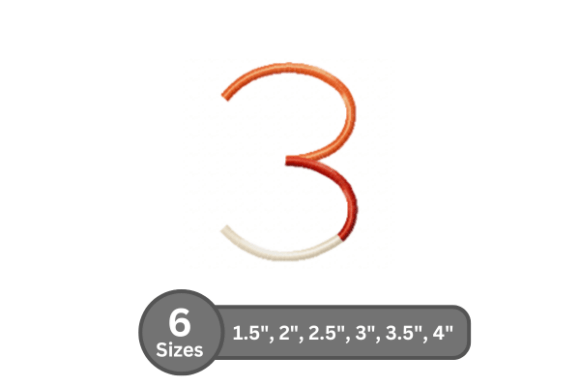 Color Bar Number -3: A Versatile Embroidery Font