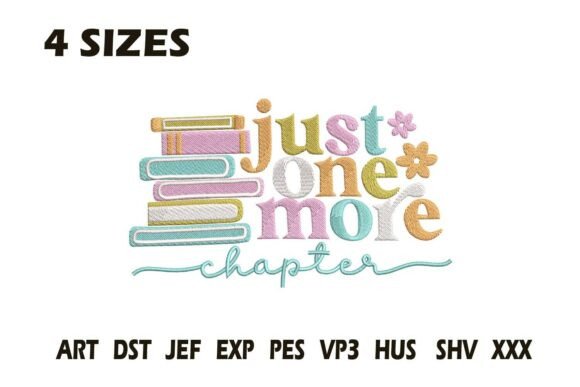 Just One More Chapter Embroidery Design
