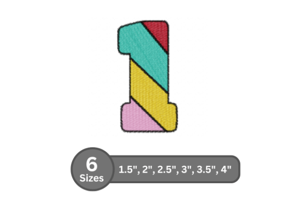 Review: Candy Stripe Number -1 Embroidery Font