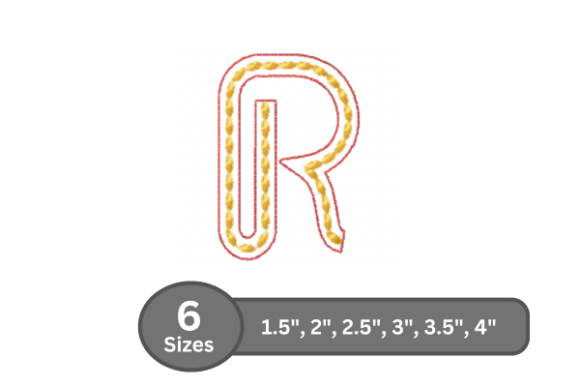 Rope Twist Alphabet - R: A Premium Embroidery Font