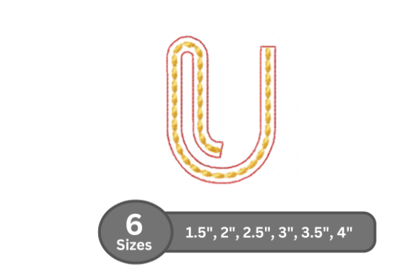 Rope Twist Alphabet - U: A Versatile Embroidery Font