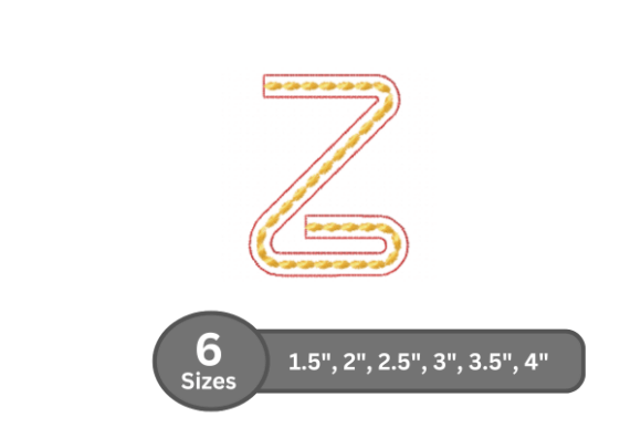 Rope Twist Alphabet - Z: A Stylish Embroidery Font