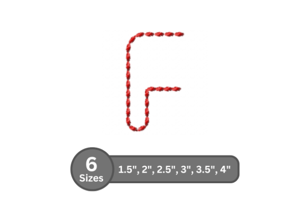 Soft Cord Alphabet -F: A Stylish Embroidery Font