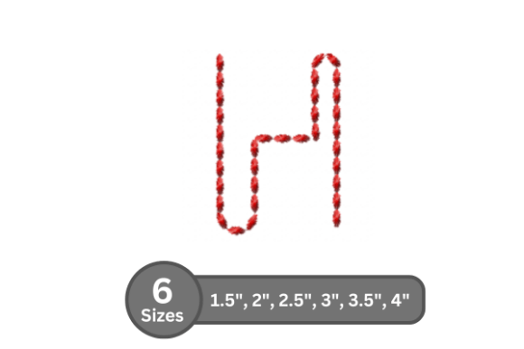 Soft Cord Alphabet -H: A Versatile Fill Stitch Font
