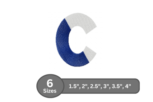 Twin Fill Alphabet - C: A Charming Embroidery Design