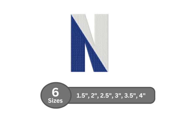 Twin Fill Alphabet - N: A Playful Embroidery Design